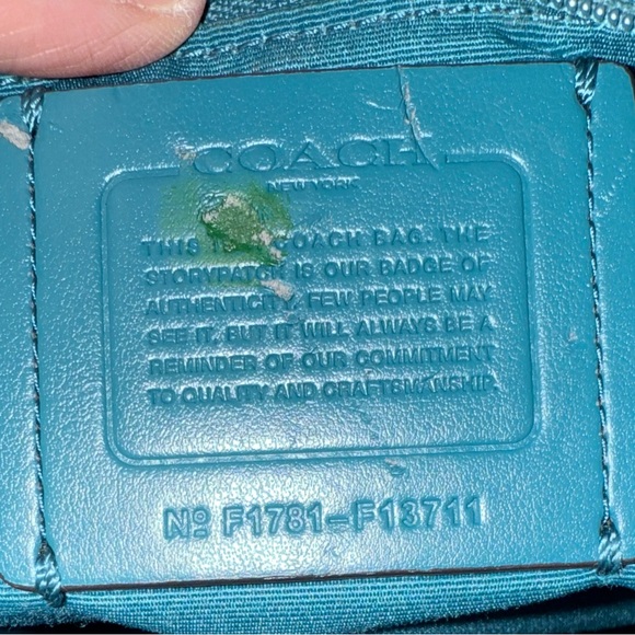 Coach Sierra Teal Blue Glitter Dome Satchel EUC - Picture 4 of 5